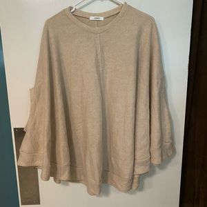 Fleece knit poncho